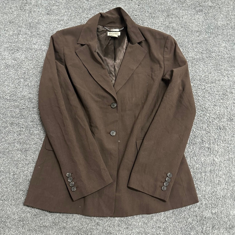 Michael Kors Blazer Womens Size 14 Brown Three Button Professional Career Jacket